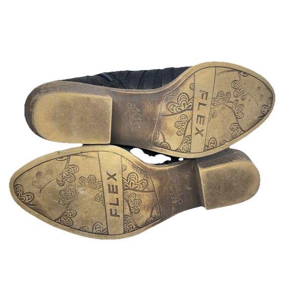 Black Ankle Boots Womens Sz 9 Strappy Lifestride Prairie Low Block Heel • EUC - Picture 6 of 8